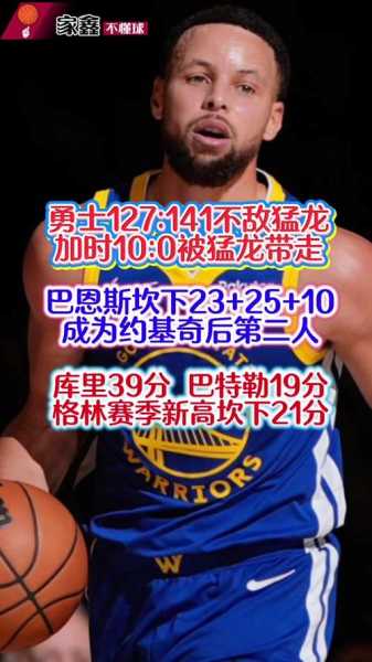 勇士对猛龙比分如何？