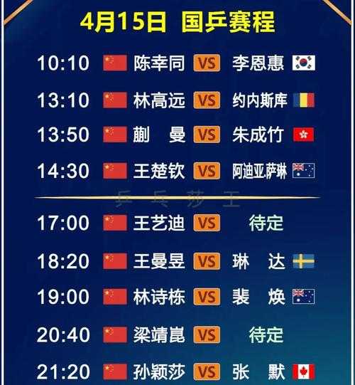 乒乓球世界杯赛程表公布，球迷热议赛事安排