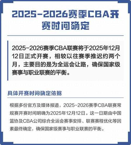 CBA开赛时间定了吗？