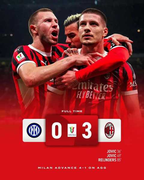 爆冷！80分钟绝杀，AC米兰轰然倒下，争冠希望渺茫，国米优势巨大